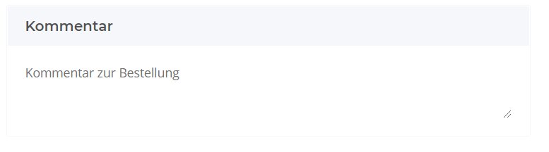 Kommentarfeld für die Musterbestellung im Checkout leer