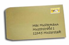 Briefkuvert für die Musterbestellung