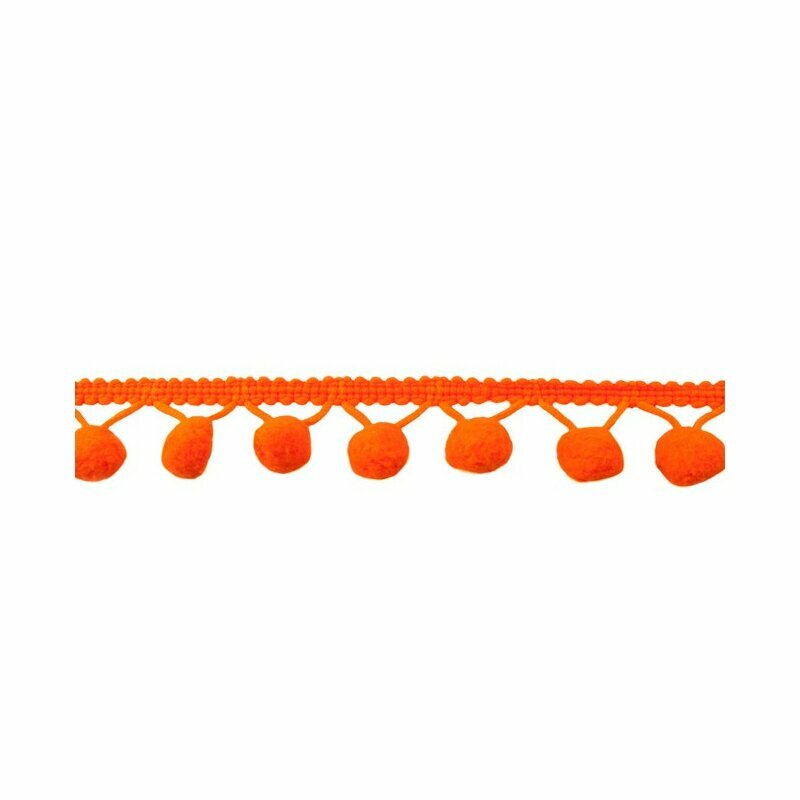 Zierband mit orangen Ponpons