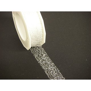 Lurex - Band 25 mm silber