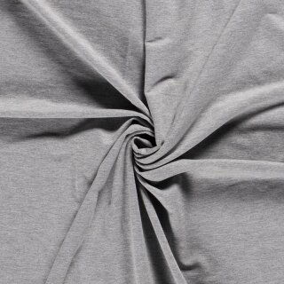 Sweatshirt - Stoff leicht hellgrau meliert