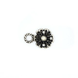 Trachtenschlie&szlig;e Blume/ altsilber