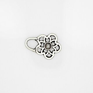 Trachtenschließe Blume 2/ altsilber