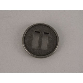 Metallknopf Schlitze altsilber