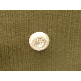Modeknopf creme Strass groß