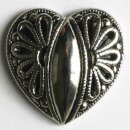 Trachtenkn&ouml;pfe Metall Ornamentherz silber