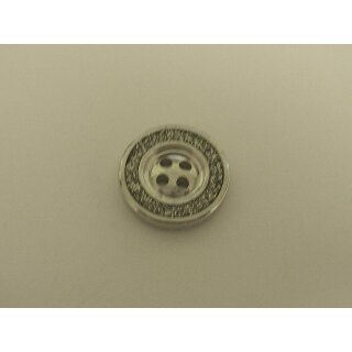 Knopf silber mit Flitter