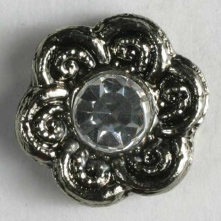 Trachtenknopf silber Strassblume