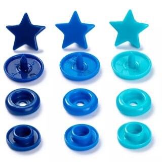NF-Druckkn&ouml;pfe/ Color Snaps/ Stern/ 1,24 cm/ Mischung Blau