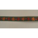 Jacquardborte 13 Bl&uuml;mchen grau