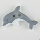 Kinderknopf Delphin grau