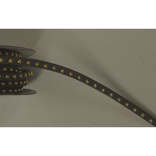 Lederimitatband Nieten schmal grau
