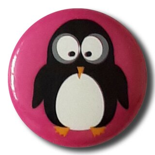 Kinderknopf Pinguin pink
