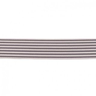 Gummiband 4 cm Streifen grau