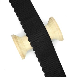 Gummiband 3,5 cm Bogenabschluss schwarz