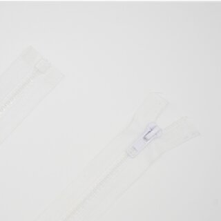 teilbarer Reißverschluss Plastikprofil weiß A 65 cm