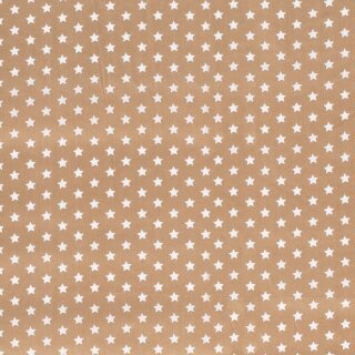 Baumwoll - Stoff Sterne beige/weiß