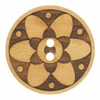 Trachtenknopf Holz Blume