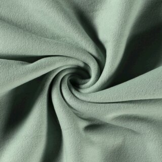 Baumwollfleece uni frostgr&uuml;n