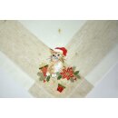 Weihnachtsmitteldecke bestickt Katze mit...