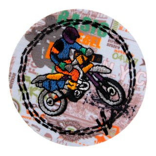 Applikation Cross Moped Fahrer