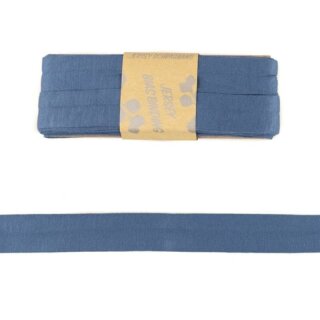 Schr&auml;gband aus Viskosejersey blau/ 3 m Coupon