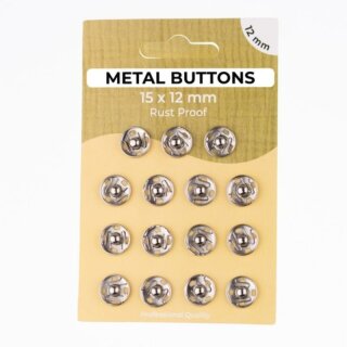 Metalldruckkn&ouml;pfe silber / 12 mm