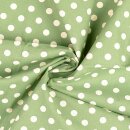 Baumwollnessel Vintage Polka-dots gr&uuml;n
