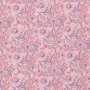 Baumwolldruck Lotusblüten pink