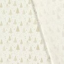 Weihnachts - Baumwollstoff Tannenwald creme