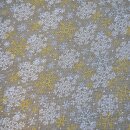 Jute natur Schneeflocken gold/silber