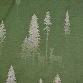 Deko - Stoff Wald der Rehe grün