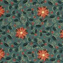 Weihnachts - Baumwollstoff Blumenzauber