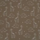 Musselin Giraffen und Elefanten graubraun