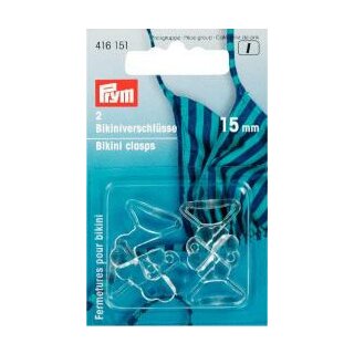 Bikini- und G&uuml;rtelverschl&uuml;sse/ Kleeblatt/ transparent/ 15 mm