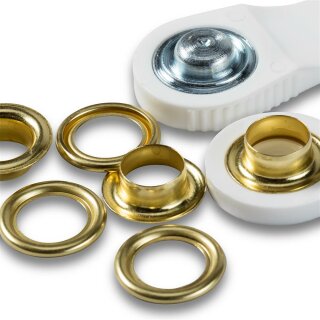 &Ouml;sen mit Scheiben/ gold / 11 mm