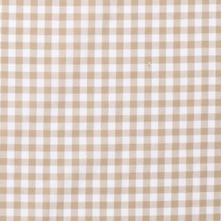 Baumwoll - Stoff Karo mittel beige
